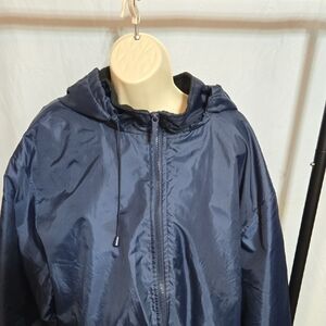 Totes Men's Blue Fleece Lined Hooded Windbreaker Jacket Size: 2X